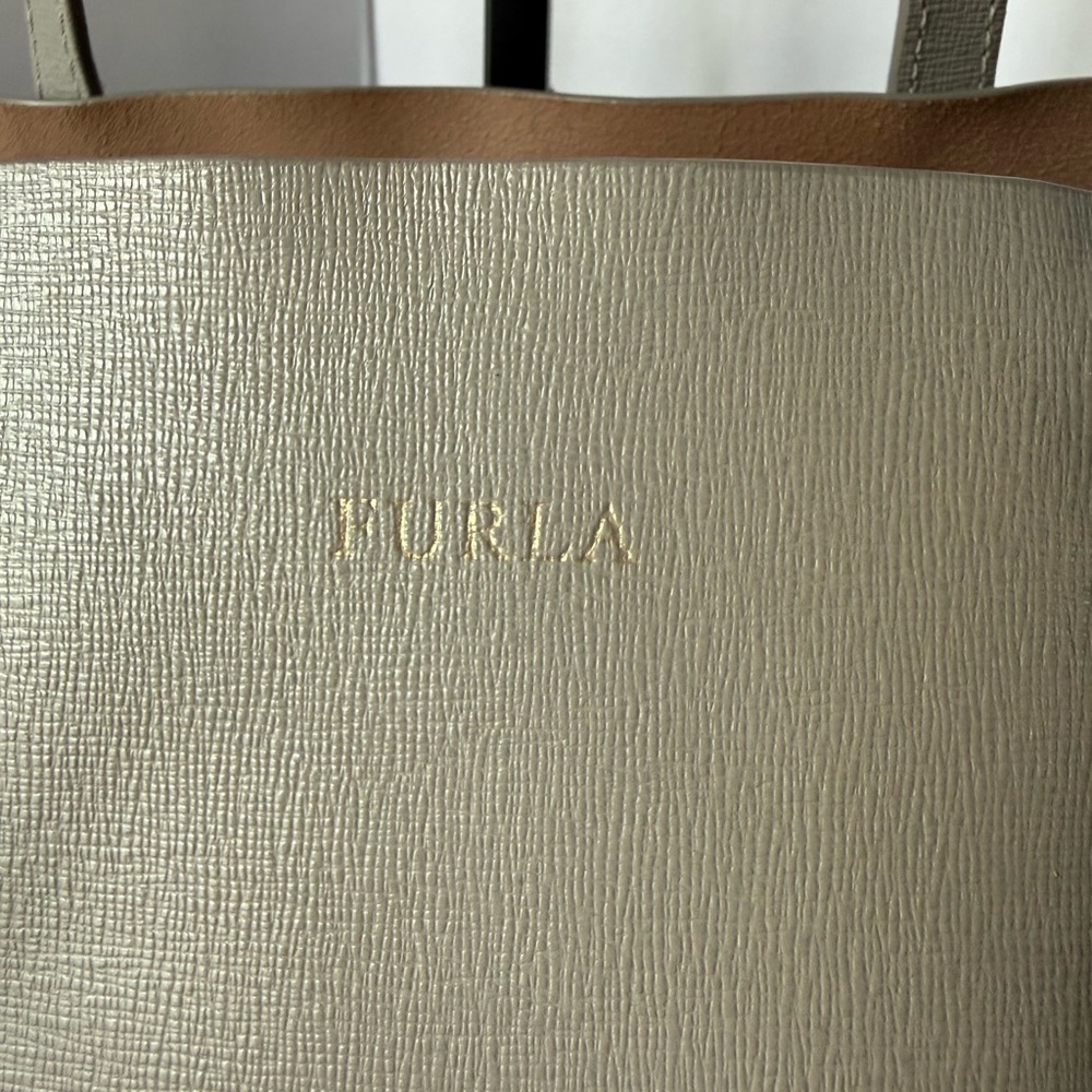 Furla Elegant Gray and Tan Tote - Picture 5 of 10